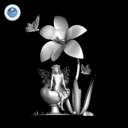 3D�N���X�^�� �Ԃ̗d�� �ʐ^��